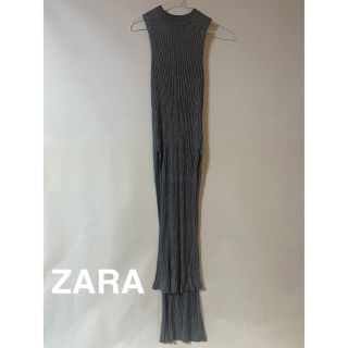 ザラ(ZARA)のM ZARA ニットスリットロングベスト(ニット/セーター)