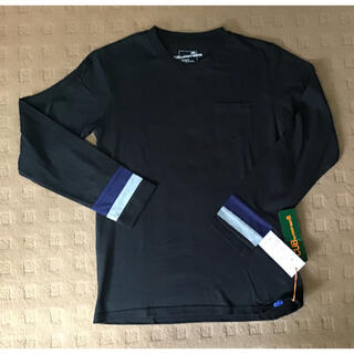クリフメイヤー(KRIFF MAYER)のクリフメイヤー　長袖Tシャツ　ブラック　袖口ネイビー、グレーのライン　160cm(Tシャツ/カットソー)