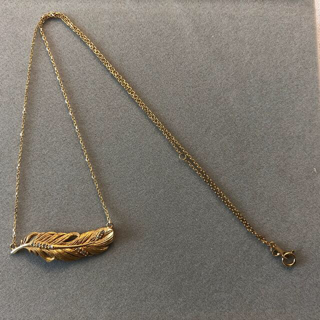 贅沢 agete - フェザーネックレス アガット k18 ネックレス - jet-arco.com