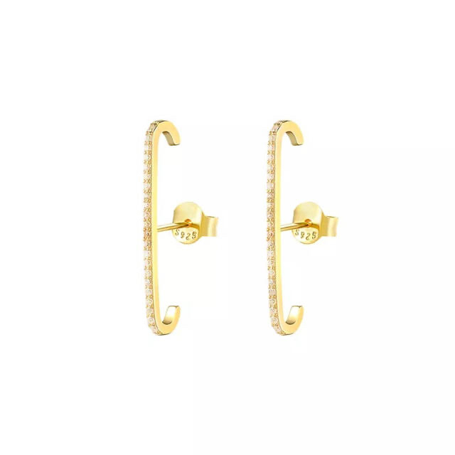 straight ear cuff earrings / gold / #205