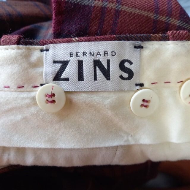 BERNARD ZINS ベルナールザンス ウールチェックパンツ スラックス38