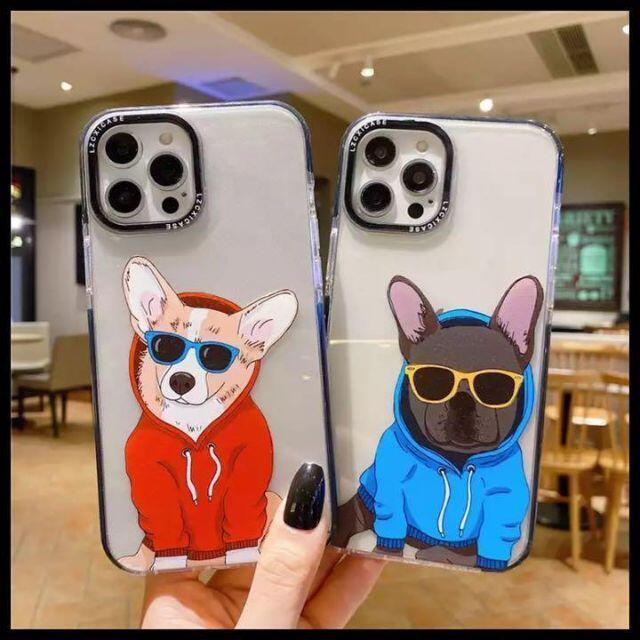 iPhone12ケース ブルドック 犬 クリア 透明 スマホカバー かわいいの ...
