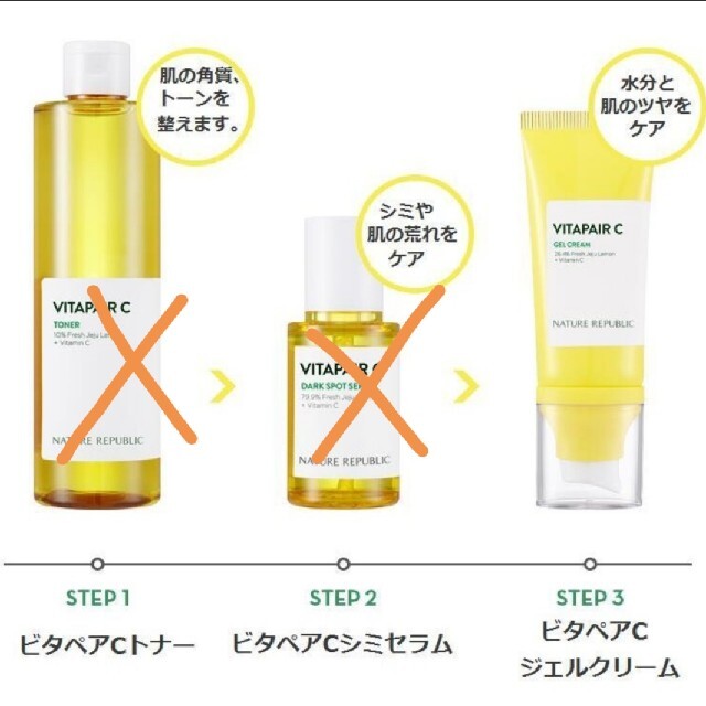 NATURE REPUBLIC(ネイチャーリパブリック)の新品　美肌　美白　韓国コスメ　ネイチャーリパブリック　ビタペア　ジェルクリーム コスメ/美容のスキンケア/基礎化粧品(美容液)の商品写真