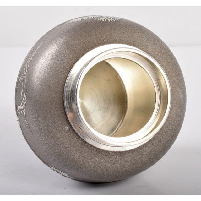 煎茶道具 薩摩錫器 さつま岩切 登六作松鶴文 茶壷 約443g 共箱R3879 煎茶道具 薩摩錫器 さつま岩切 登六作松鶴文 茶壷 約443g 共箱R3879