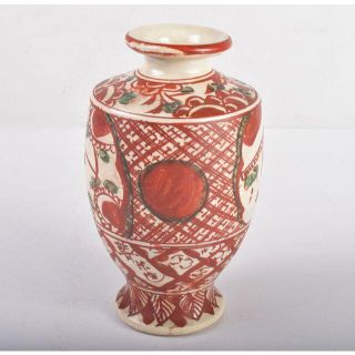 青木木米 聾米造 赤絵 花文瓶 C R3880 | housecleaningmadison.com
