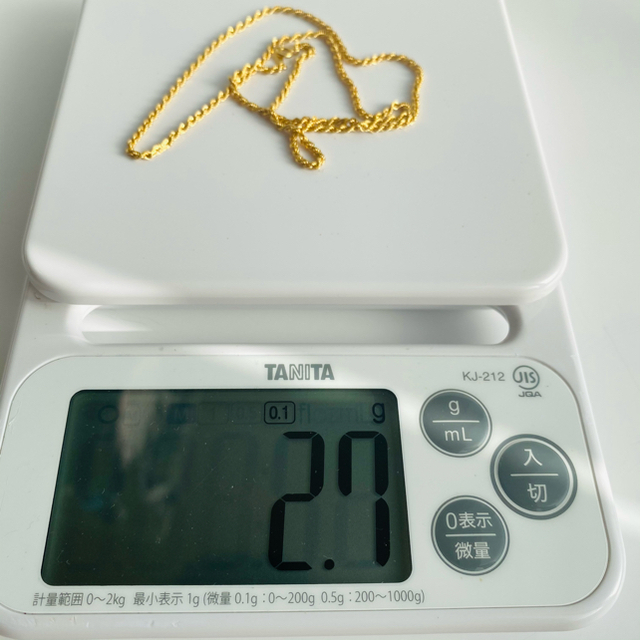 ネックレス 特別値引き❗️【日本製】k18/45cm パイプロープチェーン