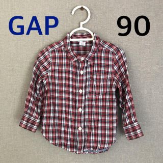 ベビーギャップ(babyGAP)の【美品】baby GAP コットン チェック シャツ サイズ90(その他)