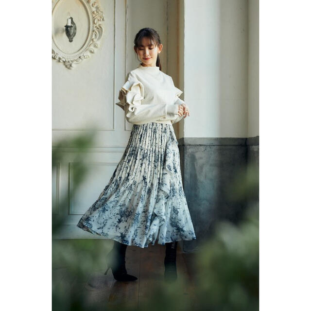 Her lip to Pleated Chiffon Long Skirtロングスカート