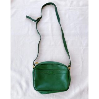 ロンシャン(LONGCHAMP)の美品 ロンシャン ショルダーバッグ オールレザー ロゴ  グリーン 緑(ショルダーバッグ)