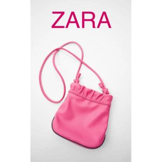 ザラ(ZARA)の新品 ZARA ザラ ノット付きミニバケットバッグ ショルダーバッグ ピンク(ショルダーバッグ)