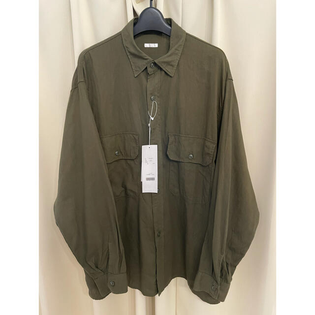 新品 COMOLベタシャン CPOシャツ(OLIVE) 21ss