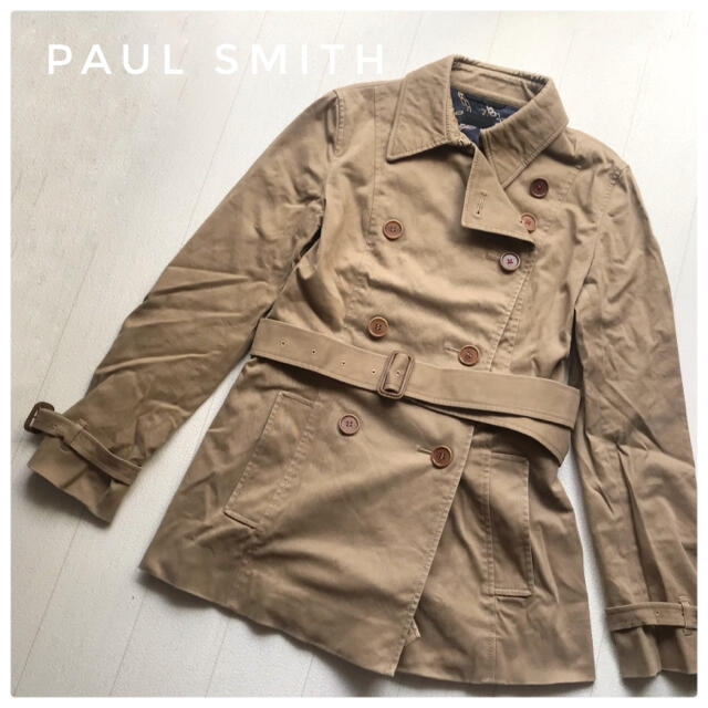 Paul Smith(ポールスミス)のPaul Smith ポール・スミス　ショートトレンチコート　ベージュ　古着 レディースのジャケット/アウター(トレンチコート)の商品写真