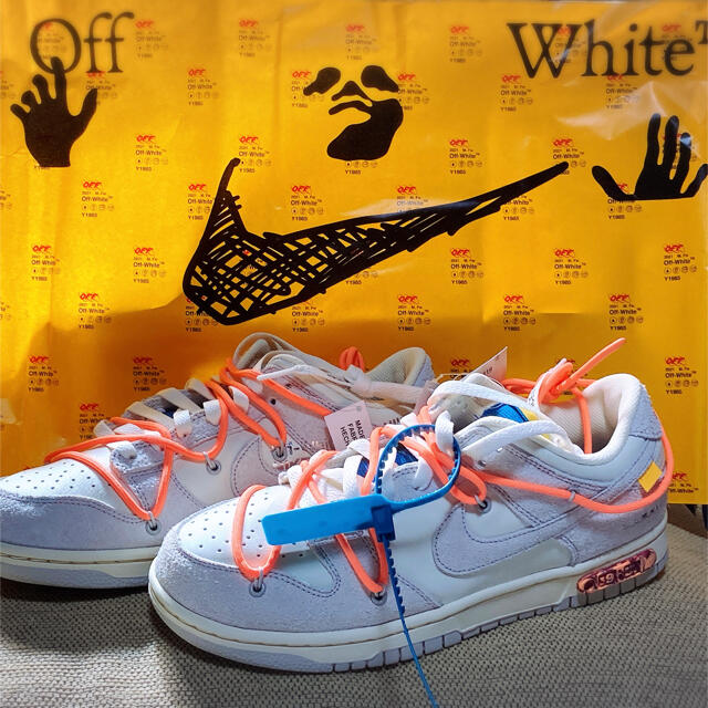 NIKE(ナイキ)のOFF-WHITE × NIKE DUNK LOW 1 OF 50 オフホワイト メンズの靴/シューズ(スニーカー)の商品写真