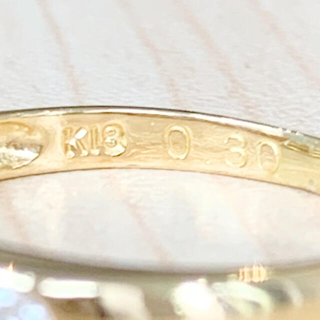 ✨レール留め✨計5粒❣️ダイヤモンド K18 リング 指輪 ダイヤ レディースのアクセサリー(リング(指輪))の商品写真