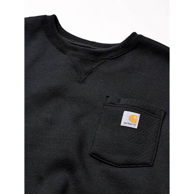 carhartt(カーハート)のカーハート　ポケット　スウェット　シャツ　黒　M　＊新品　＊訳あり メンズのトップス(Tシャツ/カットソー(半袖/袖なし))の商品写真