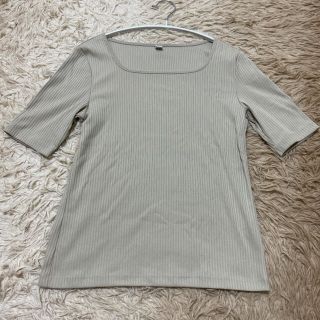 ユニクロ(UNIQLO)のリブスクエアネックT（5分袖）(Tシャツ(半袖/袖なし))