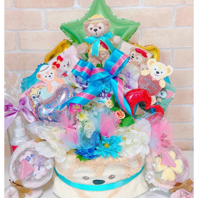 大人も着やすいシンプルファッション オムツケーキ　おむつケーキ　ベビーギフト　出産祝い　バルーンアート オーダーメイド