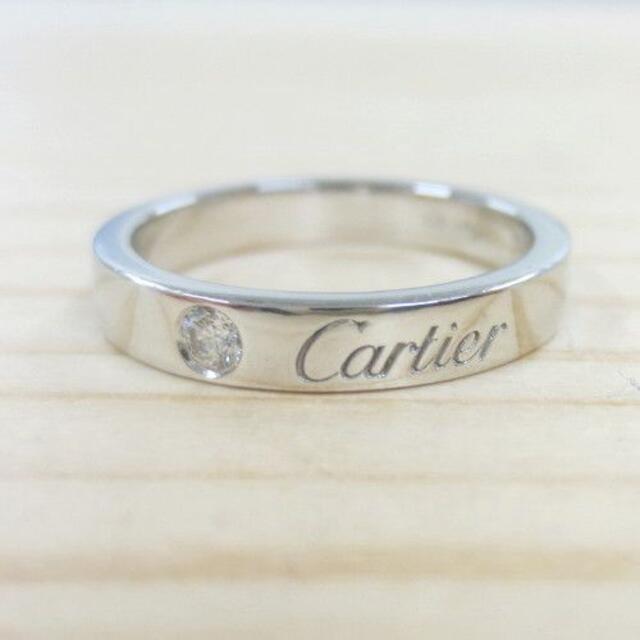 Cartier(カルティエ)のカルティエ Cartier Pt950 ダイヤ1P エングレーブド リング  レディースのアクセサリー(リング(指輪))の商品写真