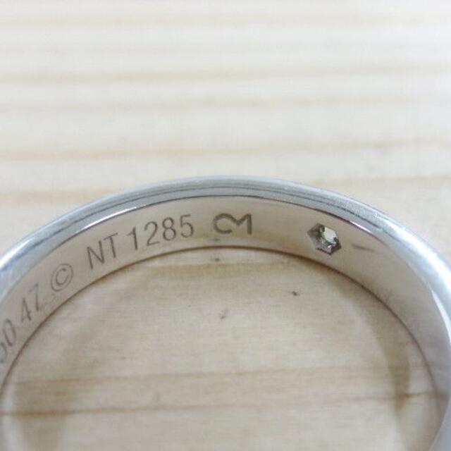 カルティエ Cartier Pt950 ダイヤ1P エングレーブド リング