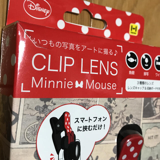 Disney(ディズニー)のミニーマウス　クリップレンズ　新品　未使用　スマホ　携帯　カメラ スマホ/家電/カメラのカメラ(レンズ(ズーム))の商品写真