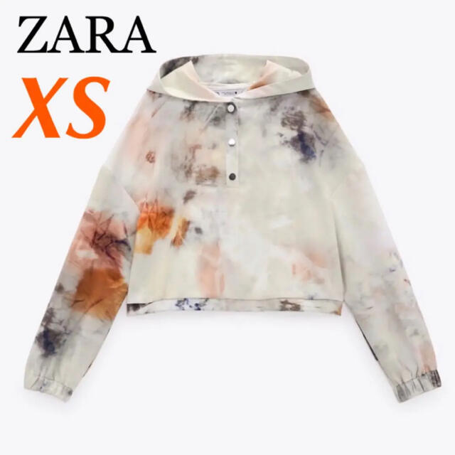 ZARA クロップドタイダイ フーディ レディースのトップス(パーカー)の商品写真