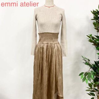 エミアトリエ(emmi atelier)のemmi atelier ニットコンビワンピース ドッキング 長袖 2808(ロングワンピース/マキシワンピース)