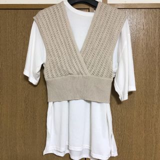 オリーブデオリーブ(OLIVEdesOLIVE)のOLIVE des OLIVE新品同様カシュクールビスチェ＋Tシャツセット(ベスト/ジレ)