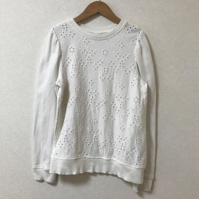 ZARA(ザラ)のレース風刺繍スウェット キッズ/ベビー/マタニティのキッズ服女の子用(90cm~)(Tシャツ/カットソー)の商品写真