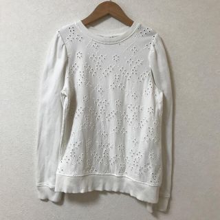 ザラ(ZARA)のレース風刺繍スウェット(Tシャツ/カットソー)