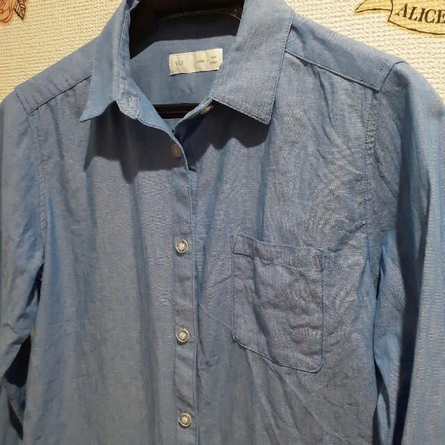 ViS(ヴィス)のvis レディース 羽織り 薄め青 レディースのトップス(シャツ/ブラウス(長袖/七分))の商品写真