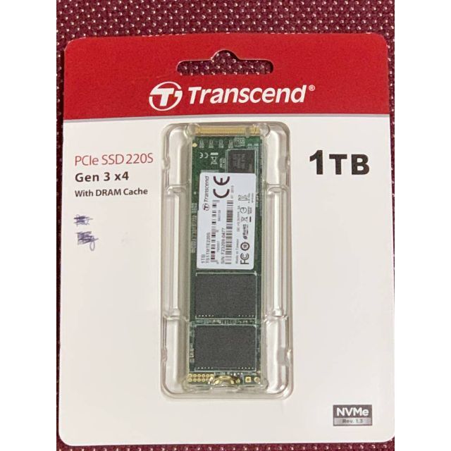 Transcend(トランセンド)のTranscend 1TB　PCIe SSD 220S TS1TMTE220S スマホ/家電/カメラのPC/タブレット(PCパーツ)の商品写真