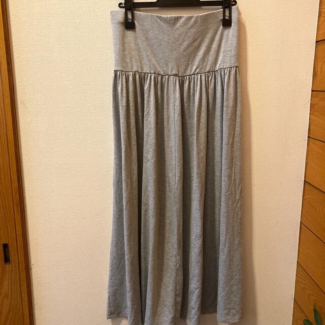 UNIQLO(ユニクロ)のUNIQLO ロングスカート　グレー　Lサイズ レディースのスカート(ロングスカート)の商品写真