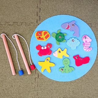 木製 魚釣りおもちゃ さかな釣りゲーム(知育玩具)