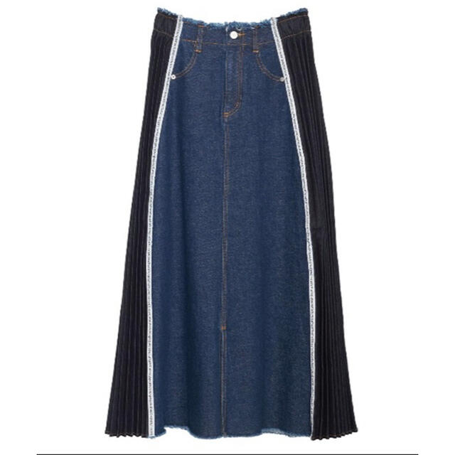 スカートAMERI   新品★SIDE PLEATS DENIM SKIRT Ｓサイズ★