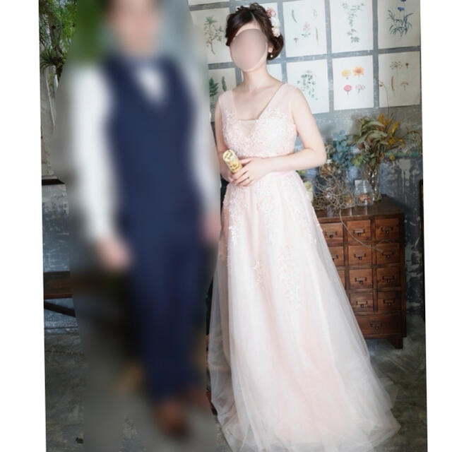 カラードレス　ピンク　結婚式　前撮り　ウエディング レディースのフォーマル/ドレス(ロングドレス)の商品写真