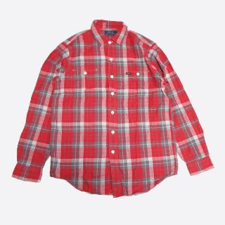 ポロラルフローレン(POLO RALPH LAUREN)の★新品★ラルフローレン★ダブルガーゼチェック長袖シャツ (Red/Grey/M)(シャツ)