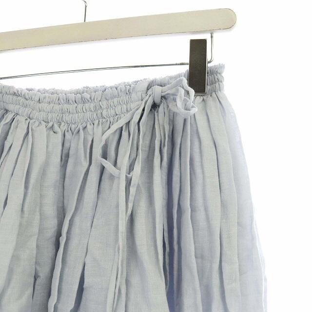 mina perhonen(ミナペルホネン)のミナペルホネン ラップスカート ギャザー フレア ロング リボン F 水色 レディースのスカート(ロングスカート)の商品写真