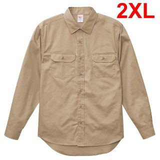 長袖シャツ 無地 長袖 シャツ ベーシック メンズ やや厚手 高品質 XXL (シャツ)