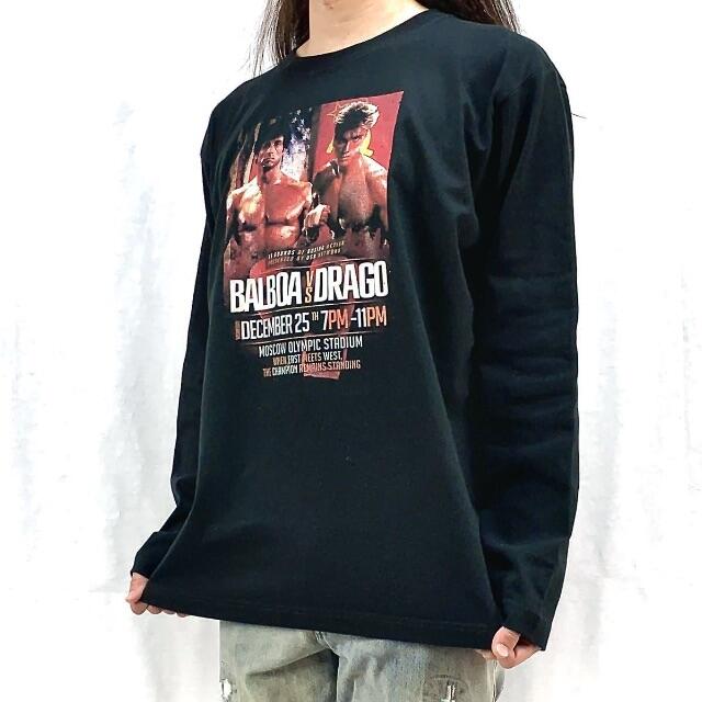 【ロッキー】新品 ドラゴ ソ連 ボクシング ポスター 黒 ロンT