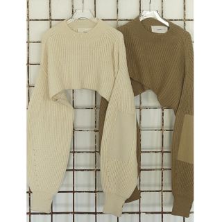 【TODAYFUL】エルボウパッチショートニット