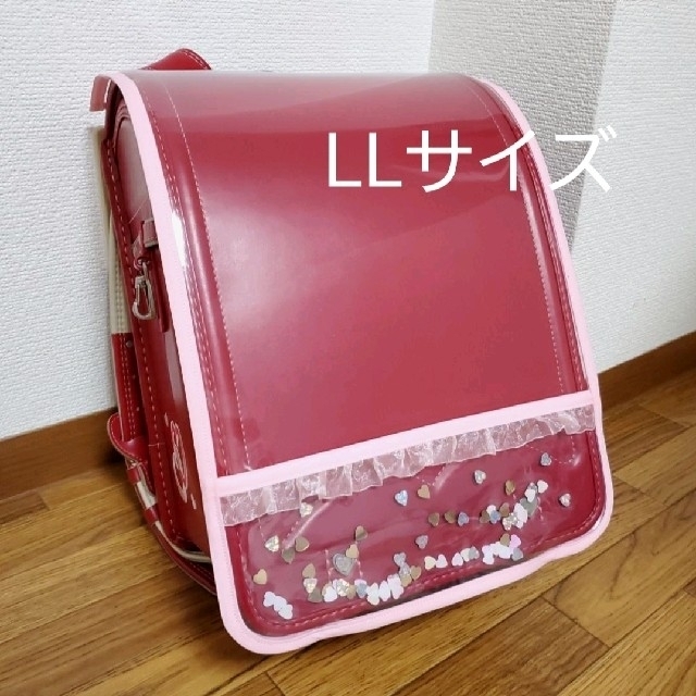 ハート スパンコール ランドセルカバー ピンク LLサイズ ハンドメイドのキッズ/ベビー(外出用品)の商品写真