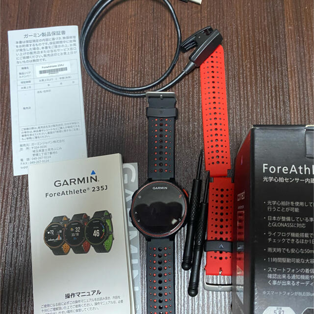 Garmin 235jブラック×レッド  ランニングウォッチ　バイク　スイム 1