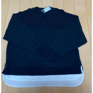 シマムラ(しまむら)のスソシャツリブセーター　黒　3L(ニット/セーター)