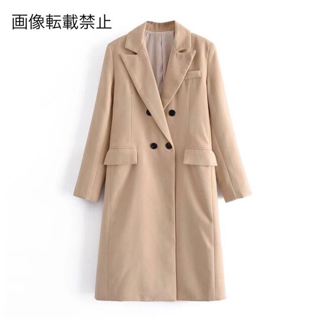 ZARA(ザラ)の🌰9月新作🌾5858◆beige ベージュ ロング チェスターコート レディースのジャケット/アウター(チェスターコート)の商品写真