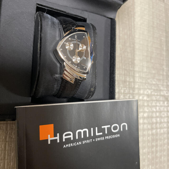 ブラックベルト人気品！ HAMILTONベンチュラ クロノグラフ H244121 ウィルスミス