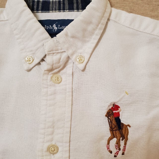 POLO RALPH LAUREN(ポロラルフローレン)のポロラルフローレン　白ボタンダウン　90cm キッズ/ベビー/マタニティのキッズ服男の子用(90cm~)(ブラウス)の商品写真