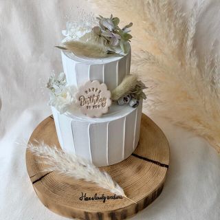 クレイケーキ フェイクケーキ 土台2段 バースデープレートの通販 by ...