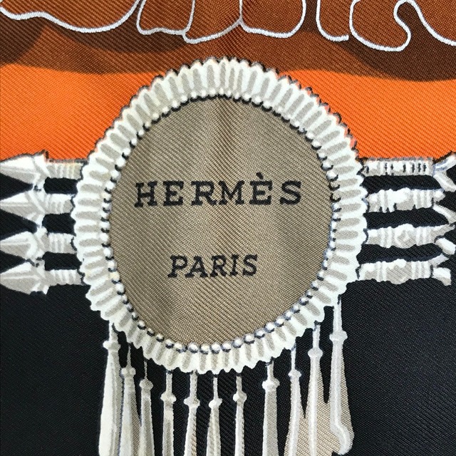 エルメス HERMES カレ90 大仏 仏像 カーニバル スカーフ シルク ブラック/マルチカラー 8