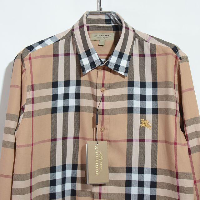 BURBERRY バーバリー ノバチェック 長袖 シャツ ベージュ Lサイズ