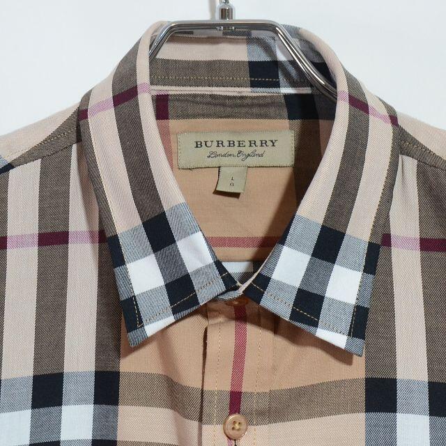 BURBERRY(バーバリー)のBURBERRY バーバリー ノバチェック 長袖 シャツ ベージュ Lサイズ メンズのトップス(シャツ)の商品写真